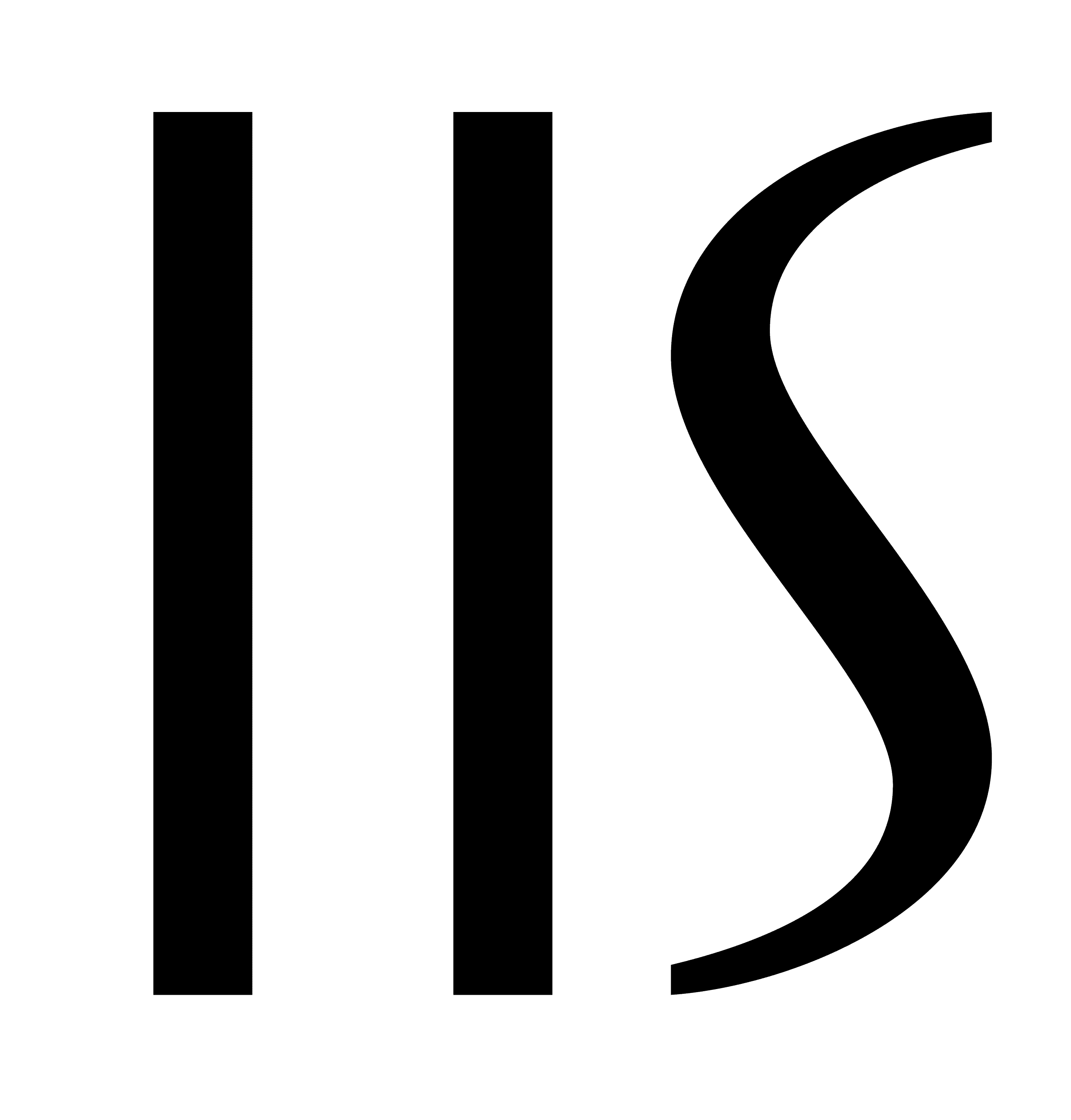 The symbol rotated to read lls
