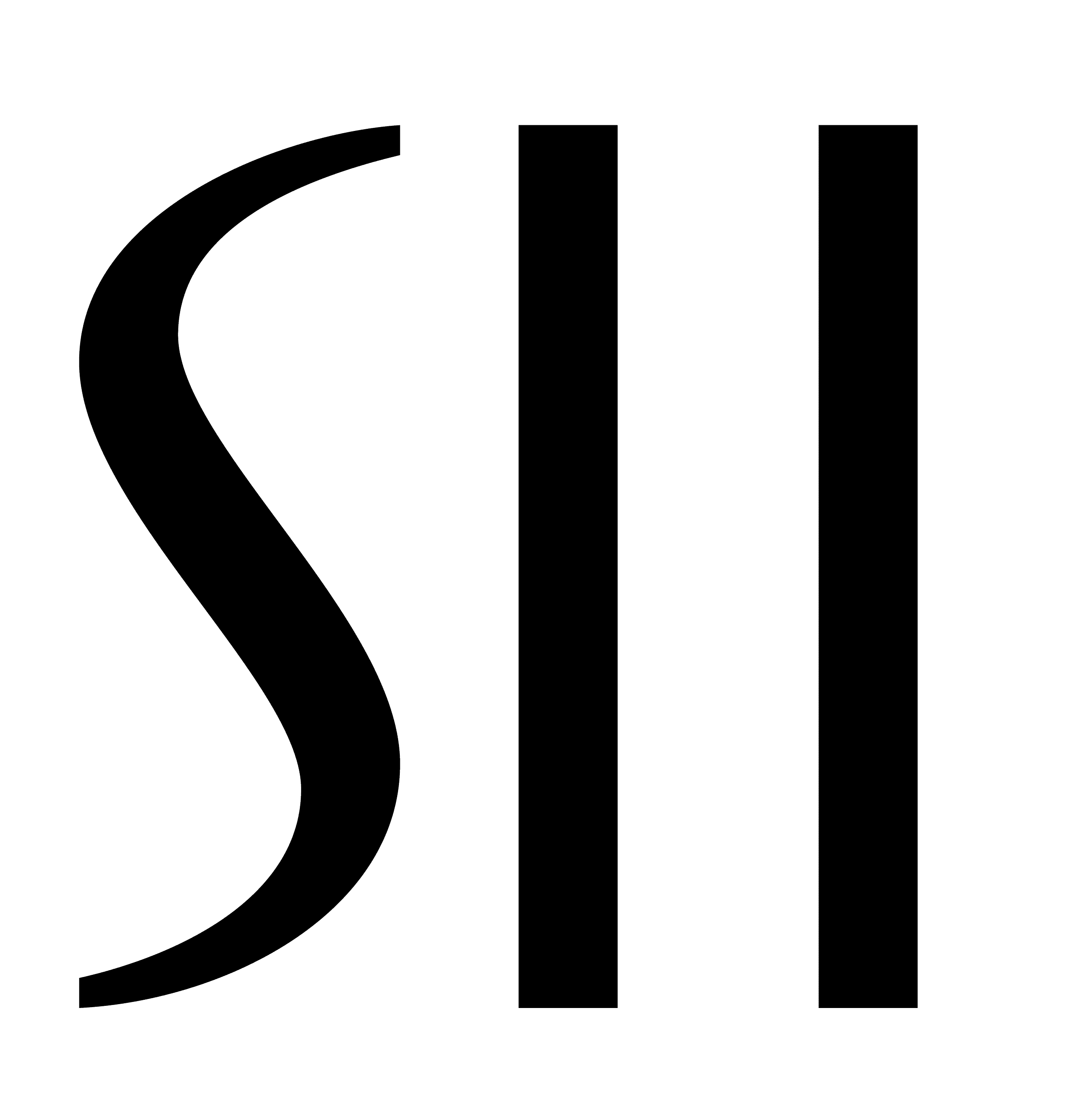 The symbol rotated to read sll